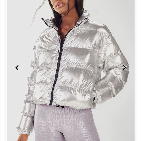 silver metallic bubble jacket